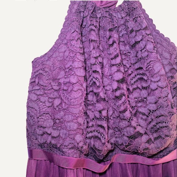 NWT | David's Bridal | Women’s Short Halter Neckline Lace Mesh Dress | Size 16 - Picture 3 of 9